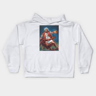 jesus crossing the devil Kids Hoodie